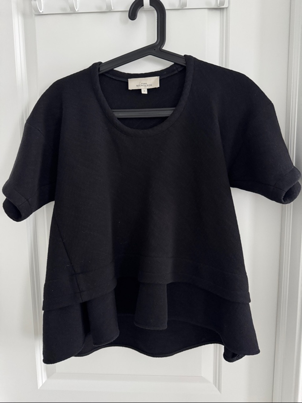 Studio Nicholson Black Layered Short-Sleeve Knit Top